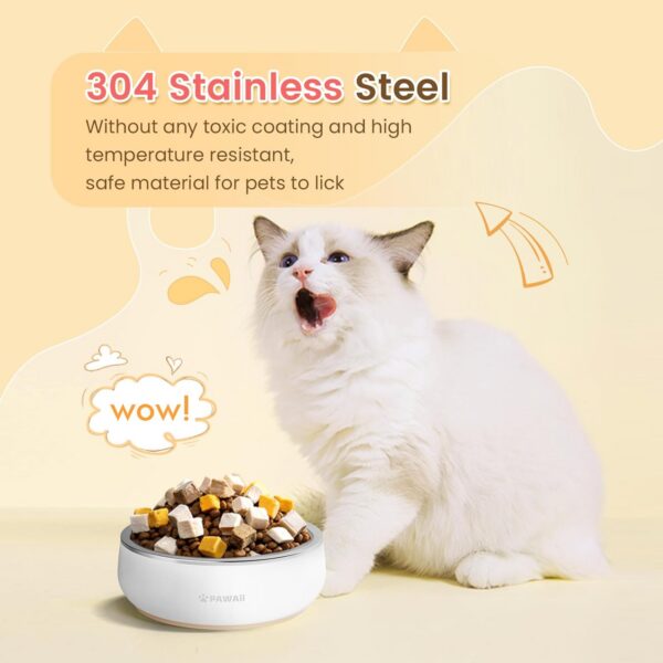 777f9e5f8e5b3c06 Pawaii Small Dog Bowls, 12oz Food Water Bowl Designed for Puppies and Cats with Non-Slip Rubber Base, Upgraded Metal Insulated, Double Stainless Steel Bowls