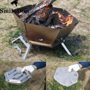 7785d9d2115e93e4 SmiloDon Camping Brazier Folding Bonfire Portable Firewood Campfire Furnace Outdoor Fire Wood Stove Burner Heater