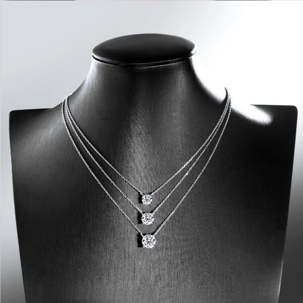 77965f9f7624c611 GRA Certified D Color VVS 1-5ct Big Moissanite Women S Sier Diamond Necklace Plated For Woman Fine Jewelry
