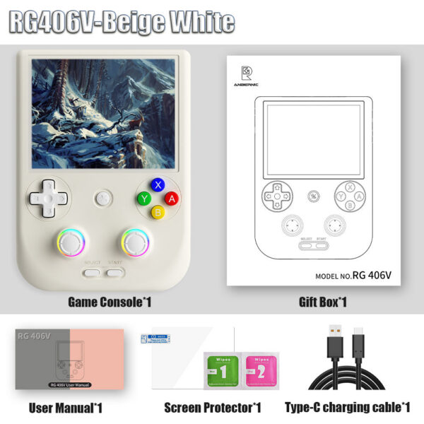 7797854678b7a27a ANBERNIC RG406V Handheld Console 4’’ IPS Touch Screen Android 13 Unisoc T820 64-bit Game Player 5500mAh RGB lighting