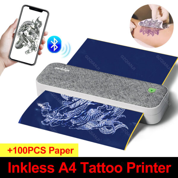 Peripage A40 Thermal Printer Wireless Tattoo Transfer Bluetooth USB Mobile hine Text PDF Document Printing Maker with Paper