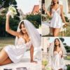 77a2579fbefea848 Avidlove Women Lingerie V Neck Nightwear Satin Sleepwear Lace Chemise Mini Teddy