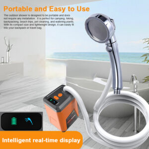 77a376af1761978d Outdoor Electric Pump Portable Camping Rechargeable Battery Powered Shower Waterproof for Beach Pet Watering