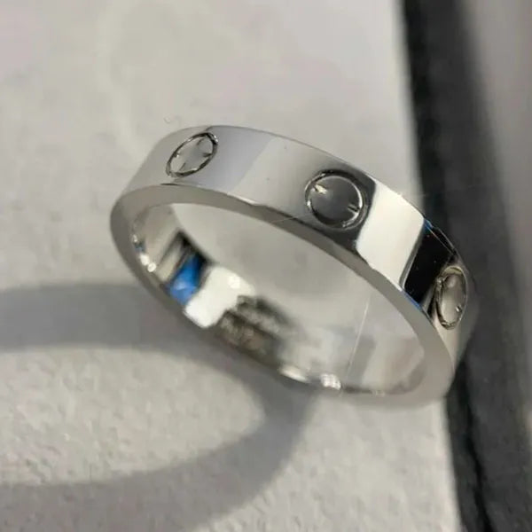 Original Engrave4 5 6mm Diamond Love Ring Gold Sier Rose 316L Stainless Steel Rings Woman Man Lover Wedding Jewelry Lady Party 6 7 8 9 10 11