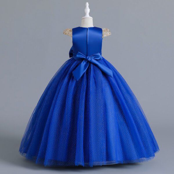 77aa85600b2b8804 Christmas For Girls Children Costume Bow Kids Wedding Party Dresses Pageant Formal Evening Host piano performance Dress