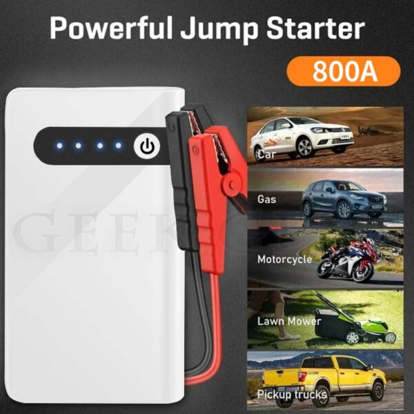 GKFLY 12V Portable Jump Starter 800A Auto Battery Charger Car Emergency Booster 12000mAh Power Bank Starting Device