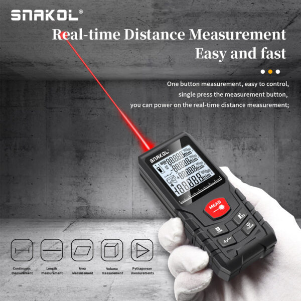 Snakol Tape Measure 50M/70M/100M/120M Laser Distance Meter Rangefinder Profesional Digital Range Finder Ruler Test Tools