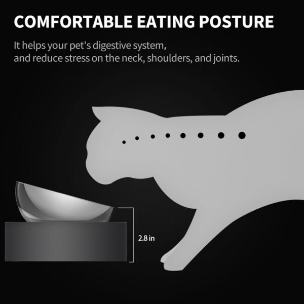 PETKIT Raised Dog Cat Food Bowl 304 Stainless Steel, Elevated Pet Food and Water Bowl Dishes, Elevated Cat Bowls, Non-Slip Tilted Cat Bowl No Spill