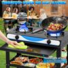 77c649a39952a2b4 2 Burner Propane Gas Stove,19000BTU Portable Gas Stove with Support Leg Stand and Adapter Auto Ignition Camping Stove,propane burner for RV, Apartment, Outdoor Cooking