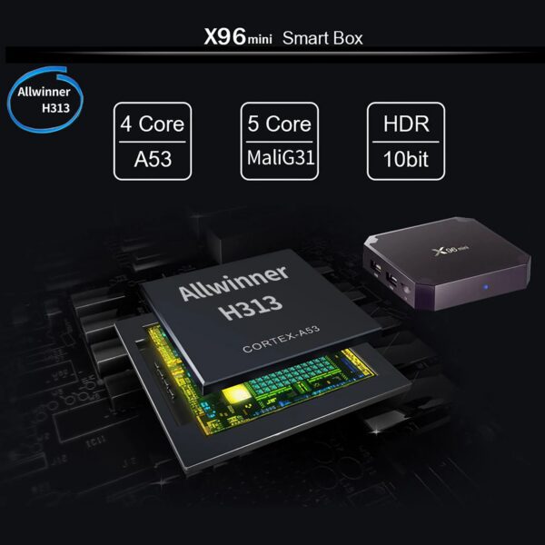 77c99196517a81da X96 Mini Smart TV BOX Android 9.0 1GB 8GB Allwinner H313 Quad Core Support 4K 3D 30tps WiFi 2.4GHz H.265 VP9 x96mini Set top box