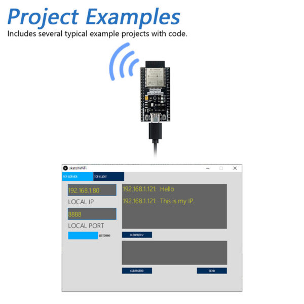 77dc89f49e6081db Freenove ESP32-WROOM Wireless Board, Dual-core 32-bit 240 MHz Microcontroller, Python C Code, Example Projects Tutorial