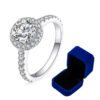 77dd0a716bc9b8fa 100% Moissanite 1CT 2CT 3CT Brilliant Diamond Halo Engagement Rings For Women Girls Promise Gift Sterling Sier Jewelry
