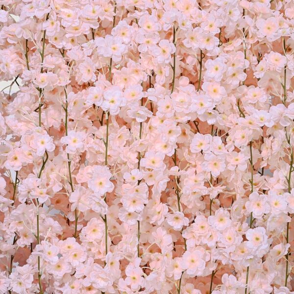 Sunm Boutique 8-Pack 47.2 Ft Artificial Cherry Blossom Garland Cherry Blossom Hanging Vine with 65.6 Ft Long 160 LED String Lights Silk Sakura Vines Garland for Wedding Party Home Decor, Pink