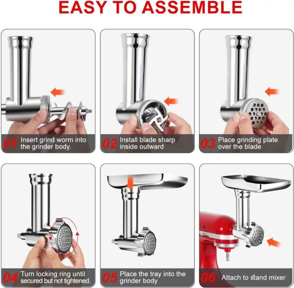 77e61f2960cf5f59 Metal Food Grinder Attachments for all KitchenAid chef and Cuisinart Stand Mixers SM-50 Series. Meat Grinders, Sausage Stuff
