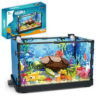 Fish Tank Kit with Lights, MOC Aquarium Marine Animal Building Blocks for Kids 6+, Bricks Toys Gifts