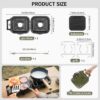 Naturehike Outdoor Camping Gas Stove Foldable 2 in 1 Burner with Grill Plate Portable Camping Gas Stove 2 Adjustable Burners Piezo Ignition Compatible with Isobutane Fuel Mix