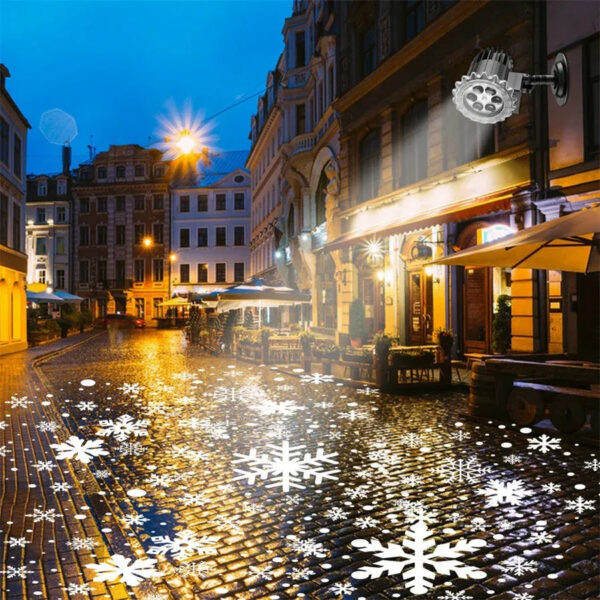 Upgraded HD Dynamic Snowflakes Projector Outdoor Christmas Projection Lamp Waterproof Snowfall LED Light