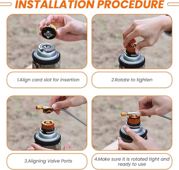SANTUO 2Pcs Gas Adaptor Portable Gas Refill Adapter Stove Connector for Camping Stove and Camping Gas Butane Canister to Screw Gas Cartridge