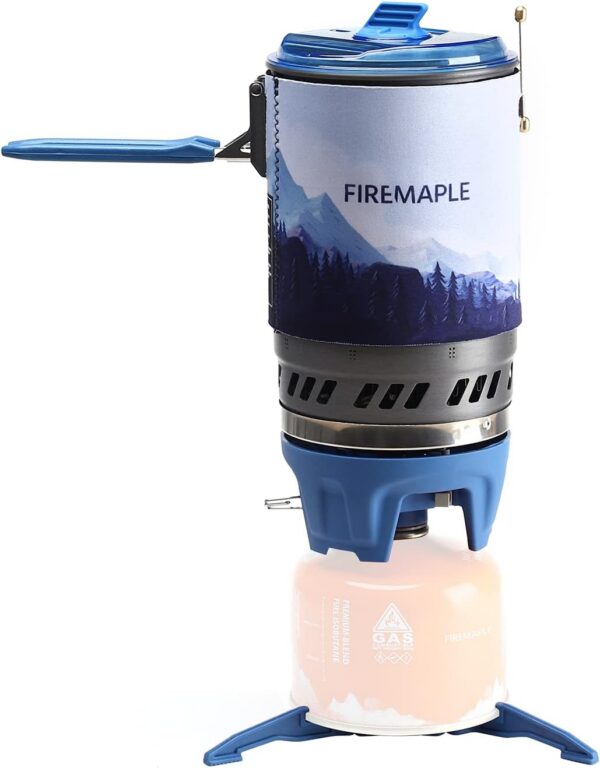 7806199b2cfe841d Fire Maple Polaris Pressure Regulator Cooking System | Portable Camping Backpacking Gas Stove with Piezo Ignition POT Support & Stand | Compact Gas Stove Burner for Hiking Bushcraft Trekking (Blue)