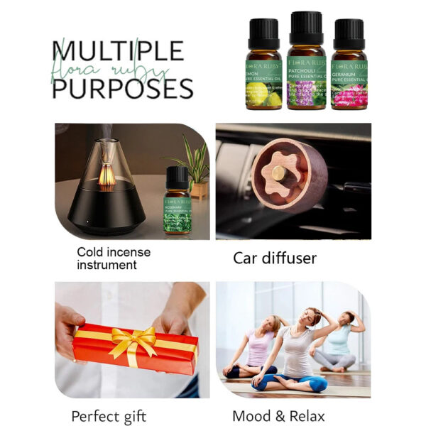 78337514baee75e3 Essential Oils for Diffusers Lavender Eucalyptus Tea Tree Peppermint Rosemary Mint Bergamot Lemon Rose Pure Essential Oil 10ml