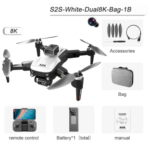 For Xiaomi S2S 8K 5G GPS Profesional HD Aerial Photography Dual-Camera Omnidirectional Obstacle Brushless Avoidance Quadcopter