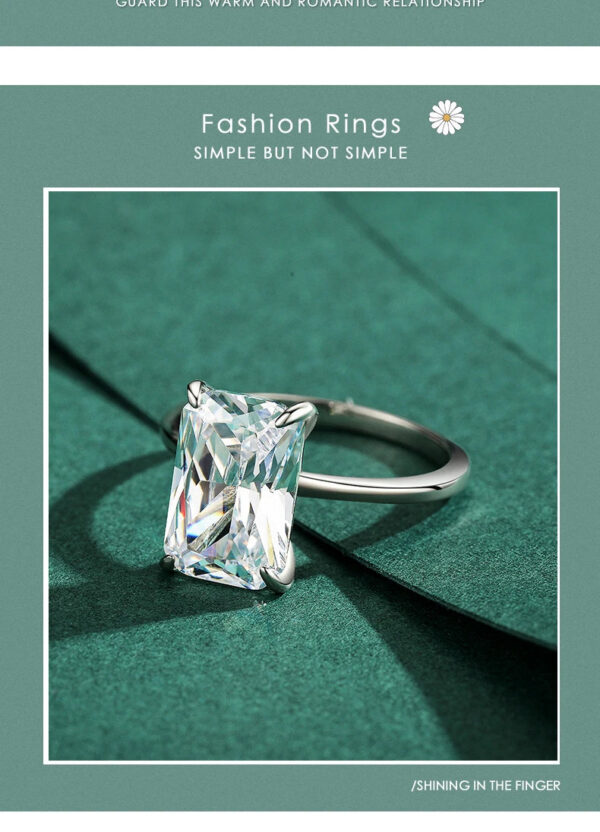 785908c38846d6db Modian Classic Rectangular Cutting Clear CZ Ring Solid 925 Sterling Silver Luxury Finger Rings For Women Wedding Fine Jewelry