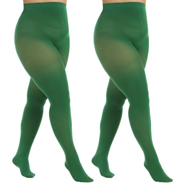786c2d3526518468 MANZI Women's 2 Pairs Control Top Pantyhose High Waist Plus Size Tights Ultra-Soft