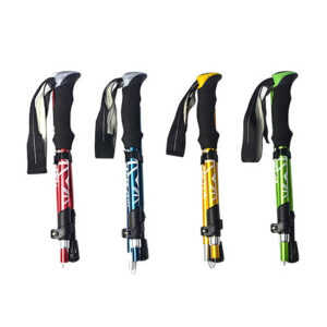 786d5e21aa3e7bb3 5 Section Outdoor Fold Trekking Pole Camping Portable Walking Hiking Stick For Nordic Elderly Telescopic Easy Put Into Bag 1 PCS