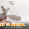 7875fc06a91ad116 LED 40W ceiling fan light E27 with remote control for dimming, suitable for living room, study, household use, 85-265V