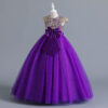 7876b12d3f75bcae Christmas For Girls Children Costume Bow Kids Wedding Party Dresses Pageant Formal Evening Host piano performance Dress