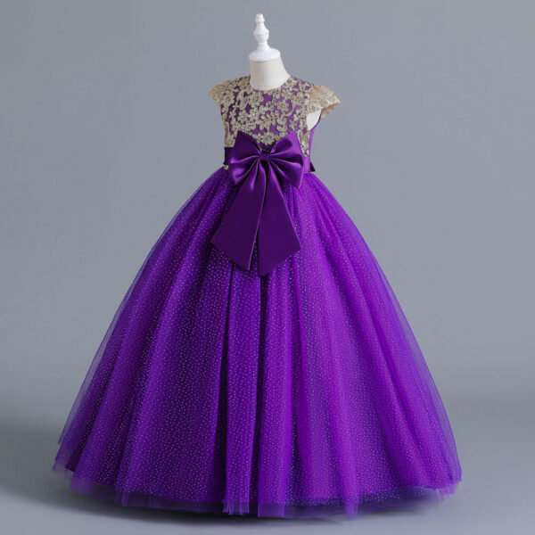 7876b12d3f75bcae Christmas For Girls Children Costume Bow Kids Wedding Party Dresses Pageant Formal Evening Host piano performance Dress