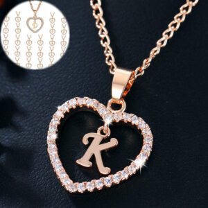 26 Letter Zircon Necklace Jewelry Love Pendant