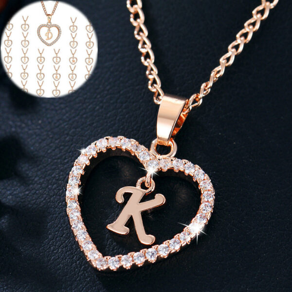 26 Letter Zircon Necklace Jewelry Love Pendant