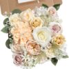 788427e792857bf5 YYHUAWU Artificial Flowers Combo Set Fake Flower Leaf Box with Stems for DIY Wedding Bouquets Centerpieces Arrangements Baby Shower Party Home Decorations
