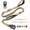 Reflective Shock Absorbing Pet Leashes with Car Seatbelt for Large Dogs Heavy Duty Tactical Bungee No Pull Dog Leash