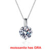 78aa910331a5349d Smyoue 1-3CT 9MM Real Moissanite Necklace Sterling Sier Round Brilliant Cut Lab Created Diamond Pendant for Men Women Box
