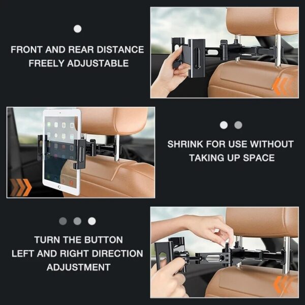 78af25a62152e9a9 Telescopic Pillow Holder Rotating Car Seat Rear Stand Headrest Bracket for Phone Tablet 5 13 Inch