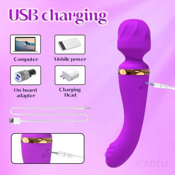 78b008fd2bc7c510 G-spot AV Wand Female Masturbation Massage Clitoral Stimulator Dildos Rechargeable Sex Toys Vibrator for Women