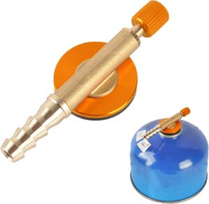 Camping Gas Refill Adapter, Switching Valve Camping Nozzle Bottle Convert Regulator Brass Gas Bottle Adaptor Adaptor Gas, Canister Refill Convertor for Outdoor Camping Gas Canister Accessories