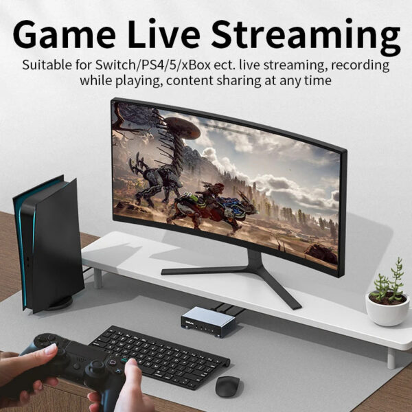 78bdb658aaf01df3 Unnk 2K 120Fps Game Video Capture Card 4K 60Fps Live Streaming Recording for PS5/4 Xbox Switch