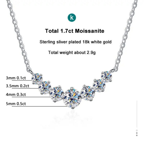 78c3c7f02b59bccf Moissanite Necklace for Woman Wedding Fine Jewely with Certificates 925 Sterling Sliver Plated 18k White Gold Necklace