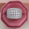 Micro Pave Lab Diamond Ring Sterling sier Engagement Wedding Band Rings for Women Bridal Birthday Party Jewelry Gift
