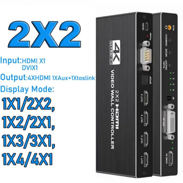 78d24856111af785 4K Controller 3X3/2X3/2X2 Multi Video Screen Processor Splicer HDMI Wall Display