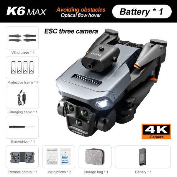 78d55fdcffff49d2 KOHR 2023 New K6 Max RC Drone Three Camera 4K Professional Quadcopter Four Way Obstacle Avoidance Optical Flow Positioning Dron