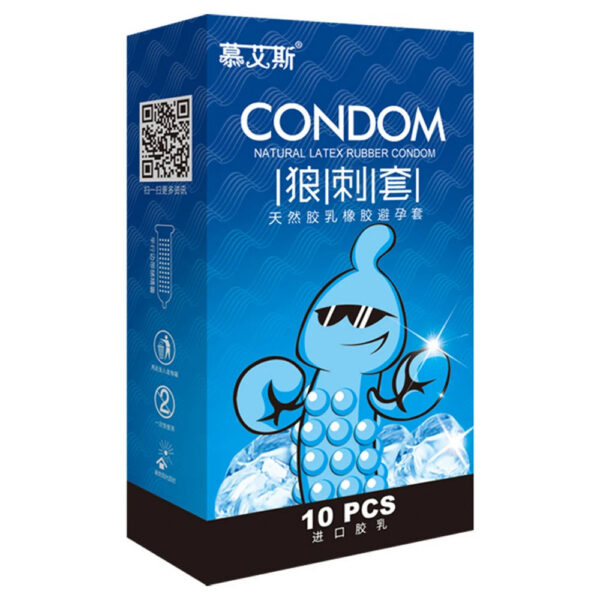 78d8d68e9d0f31ff G spot Condoms 10PCS Particles for long sex Delay Ejaculation thin Condoms Big dotted Stimulation Penis Sleeves Adult Sex Toys
