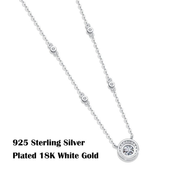 GRA Certified 0.3-3ct Moissanite for Women Sterling Sier Chain D Color VVS1 Round Cut Diamond Pendant Necklace