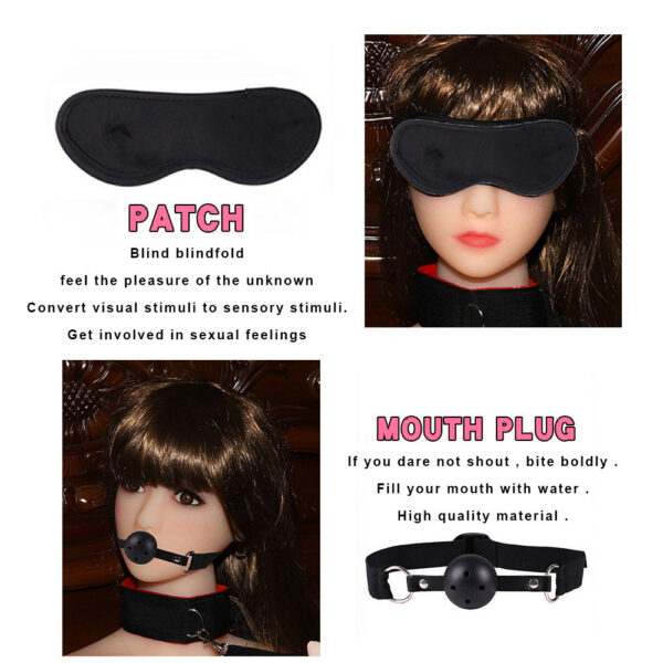 79276f4809e6dd40 BDSM Bondage Set Erotic Bed Game Adults Handcuffs Vibrator Nipple Clamps Whip Spanking Slave Collars SM Kits Sex Toys For Couple