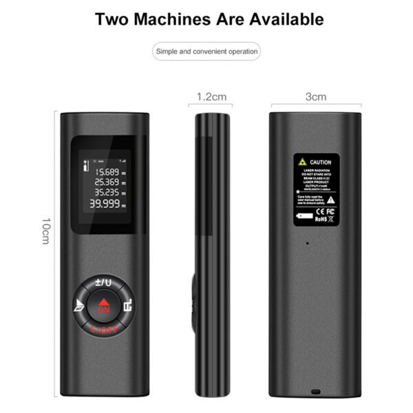 40m Portable Mini Telemetre Rangefinder Diastimeter Digital Range Finder Rechargeable Laser Distance Meter