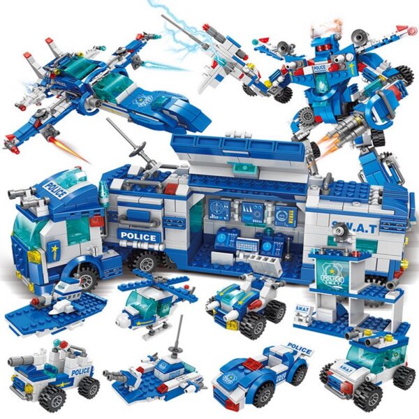 79302930ef33a937 700PCS City Patrol Police Department Car Building Blocks Vehicle Trucks Inspired Action Figures Brick Toys for Kids