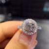 79391b63a8d93026 100% Real Gold for Women Natural AAA Moissanite Jewelry Gemstone Anillos De Bizuteria Tension Setting Mini Diamond Ring